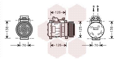 VAN WEZEL Kompressori, ilmastointilaite 3000K057